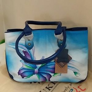 SUKRITI SATCHEL, LEATHER HANDBAG, 13.5 x4x9"